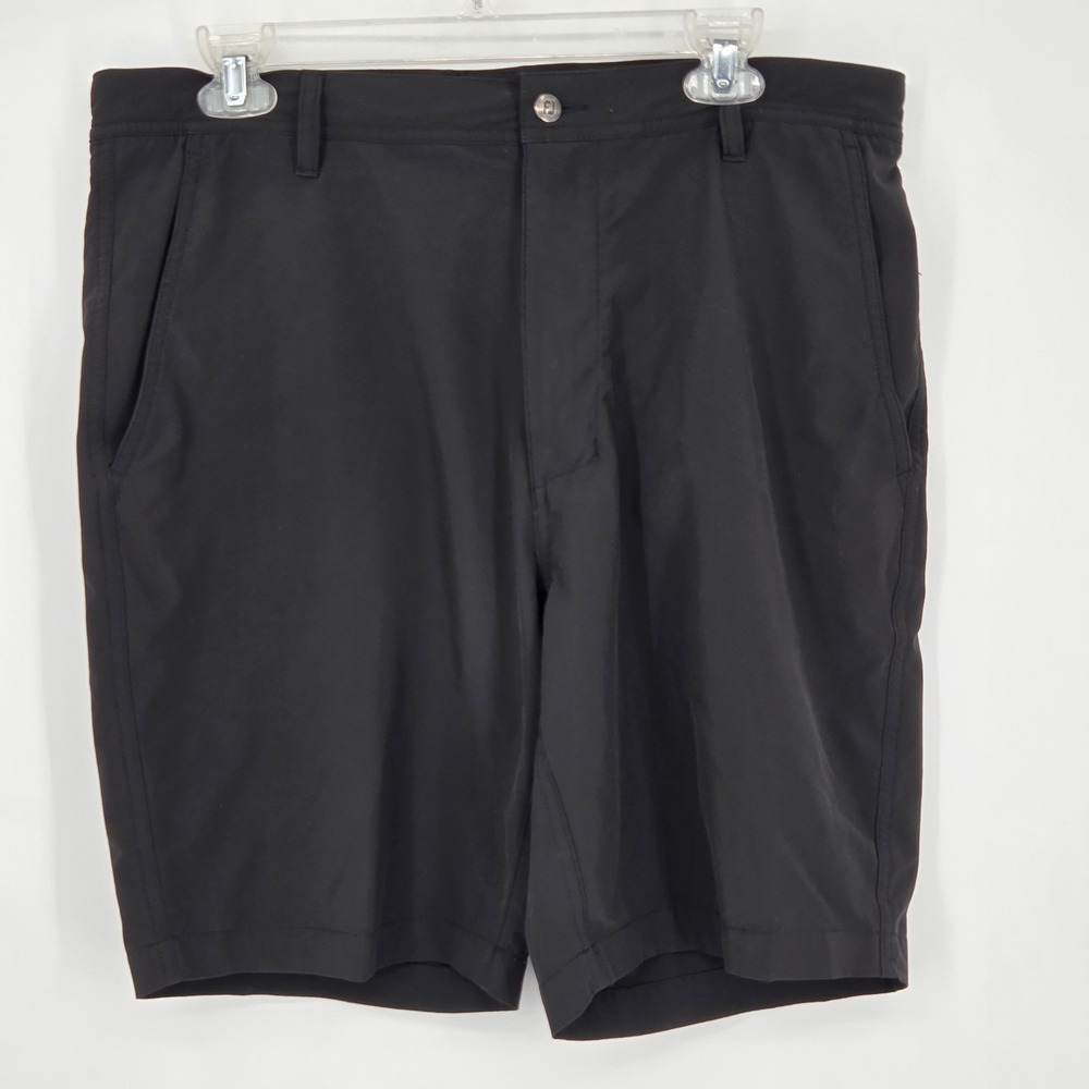 FootJoy FJ Golf Shorts Men's 34 Black Performance Chino 9" Inseam Flat Front